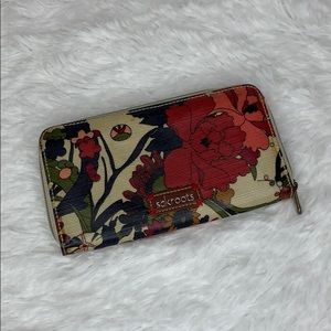 SAKROOTS  floral butterfly zip wallet